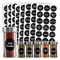 Talented Kitchen 144 Round Spice Label Stickers - Preprinted Chalkboard Seasoning Labels for Spice Jar Lids and Herbs Containers (White Print on Black Backing, 1.5 In)